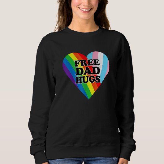 Father s Day 2023 Free Dad Hugs Transgender Rainbo Trui (Voorkant)
