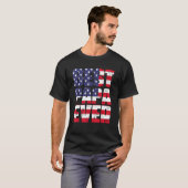 Father s Day Best Papa Ever with US American Flag T-shirt (Voorkant volledig)