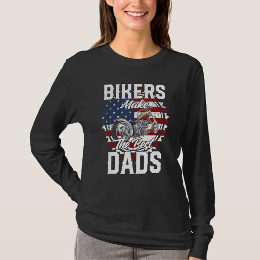 Father s Day Biker Gold Hardtail Custom Chopper T-shirt (Voorkant)