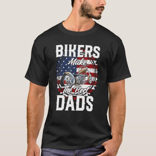 Father s Day Biker Gold Hardtail Custom Chopper T-shirt (Voorkant)