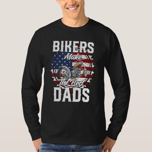 Father s Day Biker Gold Hardtail Custom Chopper T-shirt (Voorkant)