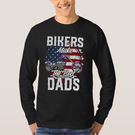Father s Day Biker Purple Chopper Motorcycle T-shirt (Voorkant)