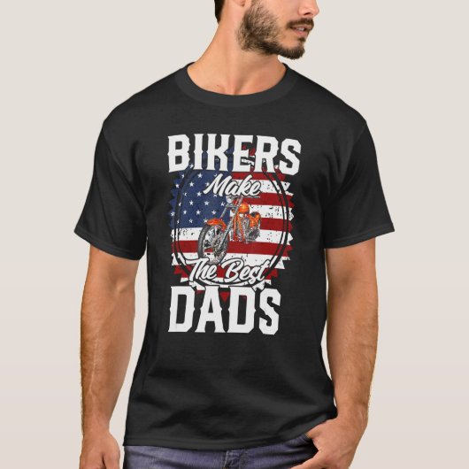 Father s Day Biker Red Flamed Motorcyccle T-shirt (Voorkant)