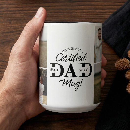 Father’s Day Certified Dad Mug Dad Photo Collage Mok