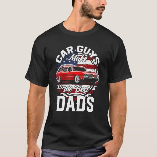 Father s Day Classic American Custom Car Station W T-shirt (Voorkant)