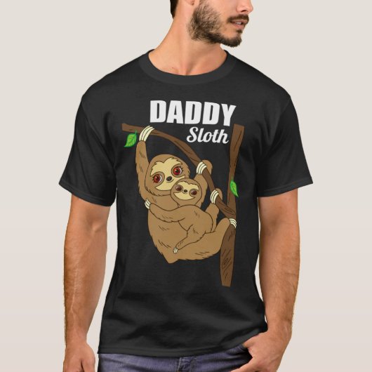 Father s Day for Him Sloth Men s Daddy Sloth Dad T-shirt (Voorkant)