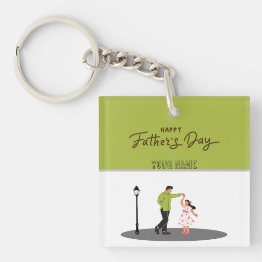 Father’s Day Gift for Dad | Custom Photo & Name Sleutelhanger (voorkant)
