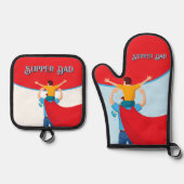 Father’s Day Gift for Supper Dad Ovenwant & Pannenlap Set (Voorkant)