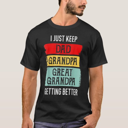 Father s Day Granddad Papa Dad Great Grandpa Retro T-shirt (Voorkant)