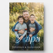 Father’s Day Papa & kids Personalized Photo Gift Fotoplaat (voorkant)