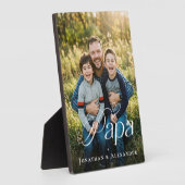Father’s Day Papa & kids Personalized Photo Gift Fotoplaat (Zijkant)