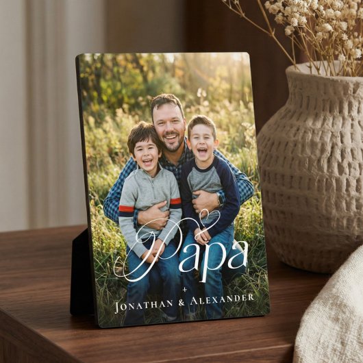 Father’s Day Papa & kids Personalized Photo Gift Fotoplaat