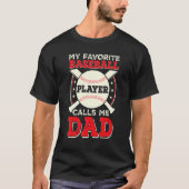 Father Son Daughter Proud Daddy Baseball Favorite  T-shirt (Voorkant)