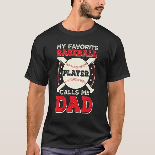 Father Son Daughter Proud Daddy Baseball Favorite  T-shirt (Voorkant)