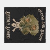 Father Son Deer Hunting Deerly Loved Photo & Name Fleece Deken (Voorkant (Horizontaal))