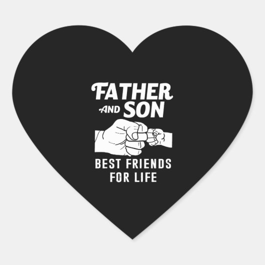 Father Son Friends Fist Bump Shirt Father Day Hart Sticker (Voorkant)