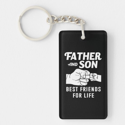Father Son Friends Fist Bump Shirt Father Day Sleutelhanger (Voorkant)