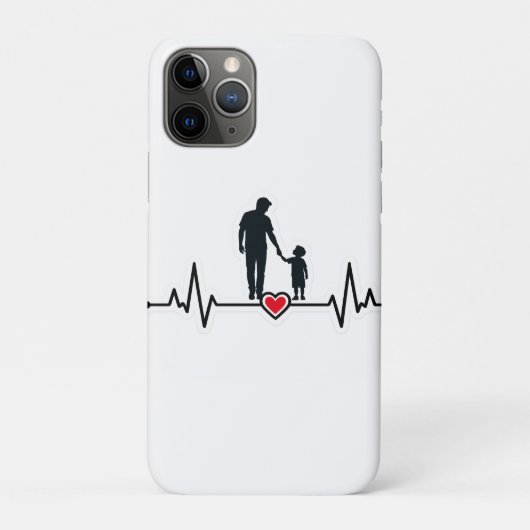 Father & Son Hartslag Silhouet Onderscheiding Plaq Case-Mate iPhone Case (Achterkant)