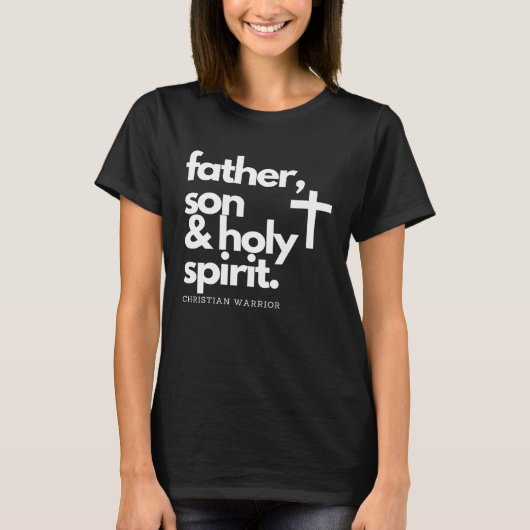 Father, Son & Holy Spirit Warrior Jesus Cross T-Sh T-shirt (Voorkant)