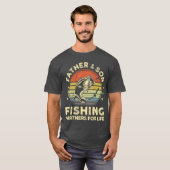 Father Son Matching Fishing Funny Bass Fish Dad fa T-shirt (Voorkant volledig)