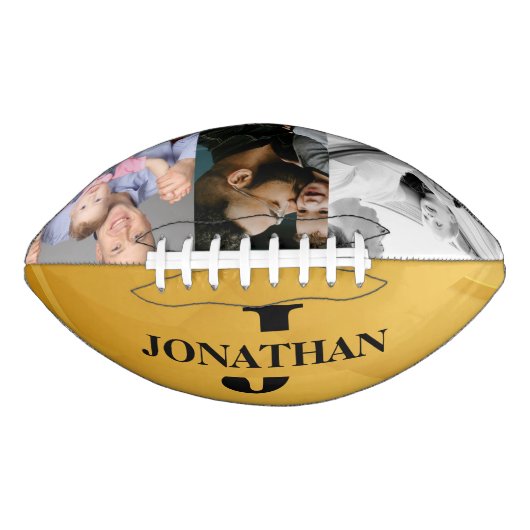 Father & Son Photo Design with Black Initial American Football (Voorkant)