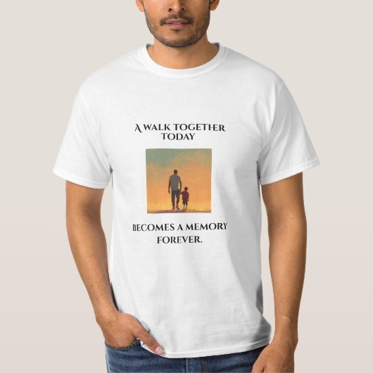 Father & Son Sunset Shirt - "Een wandeling samen v (Voorkant)