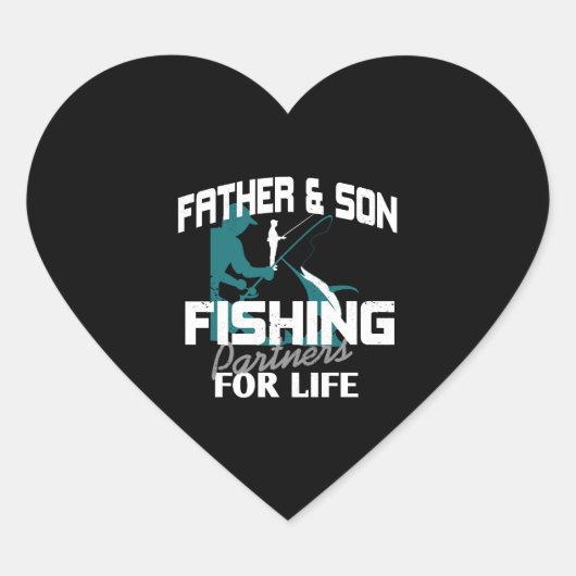 Father Son Vist Hart Sticker (Voorkant)