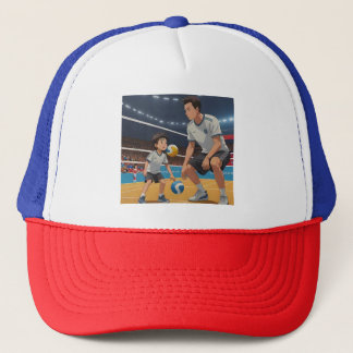 "Father-Son volleybal Petten: teamstijl!" Trucker Pet