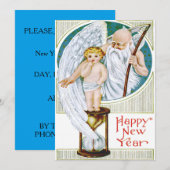 Father Time Baby Nieuwjaar zandloper Kaart (Voorkant / Achterkant)