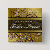 FATHER VAN DE GROOM Boho Spirals Wedding Button (Voorkant)