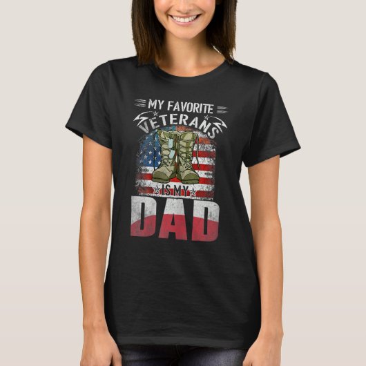 Father Veterans Day My Favorite Veteran Is My Dad  T-shirt (Voorkant)