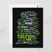Father Word Cloud Briefkaart (Voorkant / Achterkant)
