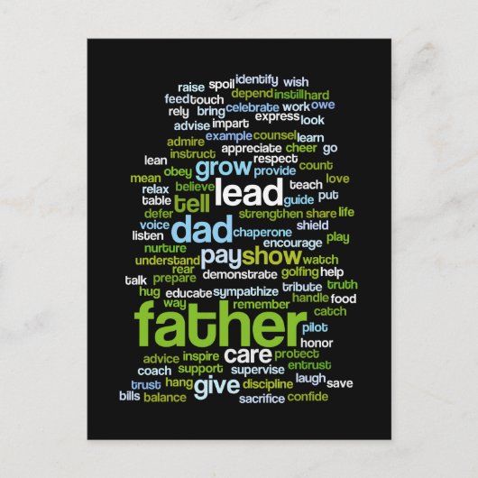 Father Word Cloud Briefkaart (Voorkant)