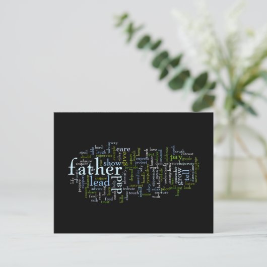 Father Word Cloud-Briefkaart Briefkaart (Staand voorkant)