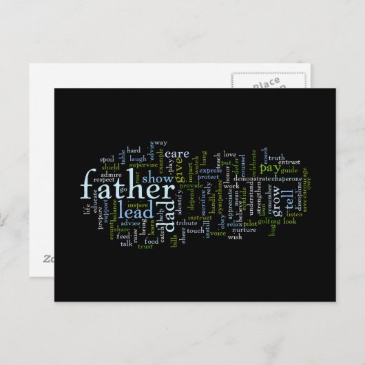 Father Word Cloud-Briefkaart Briefkaart (Voorkant / Achterkant)