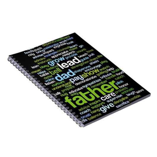 Father Word Cloud Notitieboek (Rechterzijde)