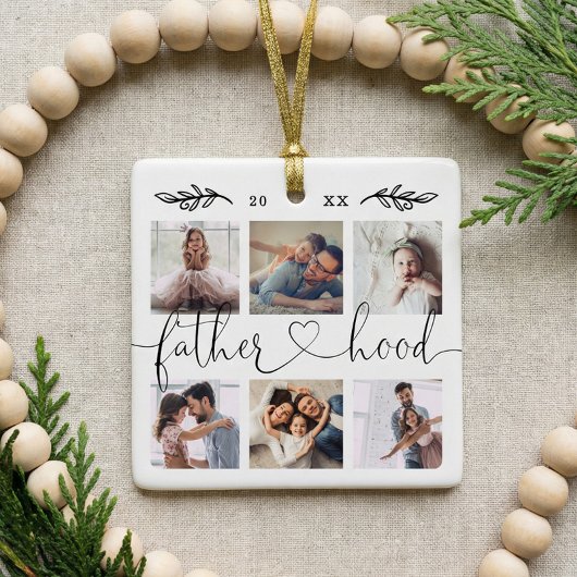 Fatherhood Family Keepomwille Photo Collage Keramisch Ornament