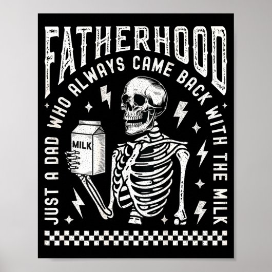 Fatherhood Just A Dad Who Came Back With The Milk  Poster (Voorkant)