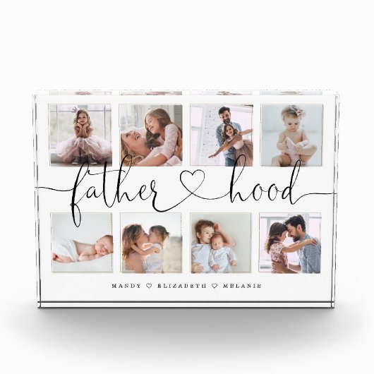 Fatherhood Script | Gift for vaders Photo Collage Fotoblokken (Voorkant)