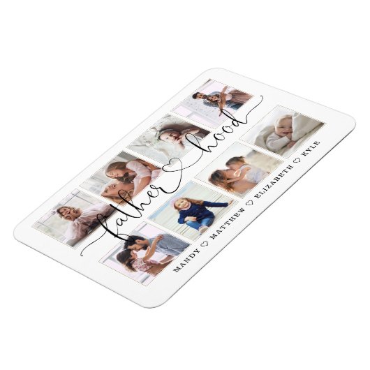 Fatherhood Script | Gift for vaders Photo Collage Magneet (Linkerzijde)