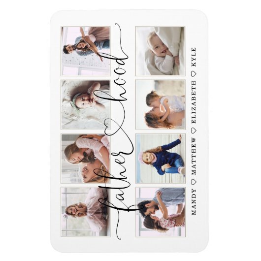 Fatherhood Script | Gift for vaders Photo Collage Magneet (Verticaal)