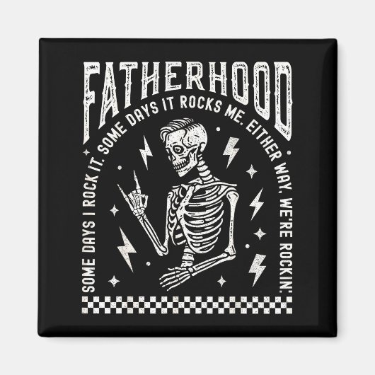 Fatherhood Some Days I Rock It Skeleton Dad Tour F Magneet (Voorkant)