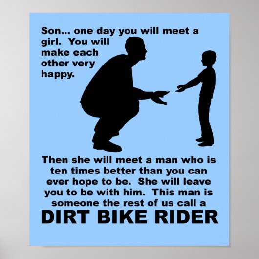 Fatherly Advice Dirt Bike Motocross Funny Poster (Voorkant)