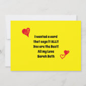 Fathers Birthday Funny Quotes wil van Dochter Kaart (Achterkant)