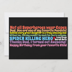 Fathers Birthday Funny Quotes wil van Dochter Kaart