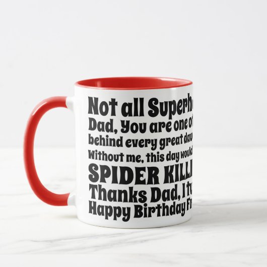 Fathers Birthday Funny Quotes wil van Dochter Mok (Links)