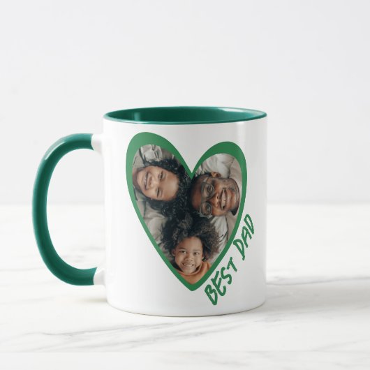 Father's Dad Gift Mok - Aangepaste foto en bericht (Links)