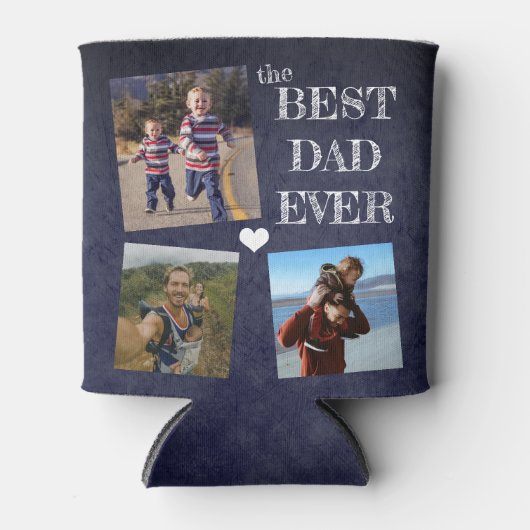 Fathers Dag beste vader ooit 5 foto-collage Blikjeskoeler (Voorkant)