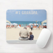 Father's Day #1 Grandpa Custom Foto Muismat (Met muis)