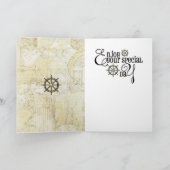 Fathers Day - ADD YOUR PHOTO - Captains Wheel Kaart (Binnen)